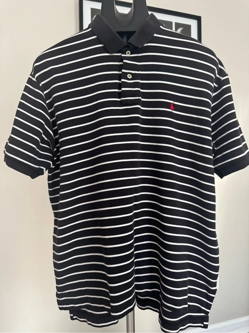 Polo Ralph Lauren Black & White Striped Polo Shirt